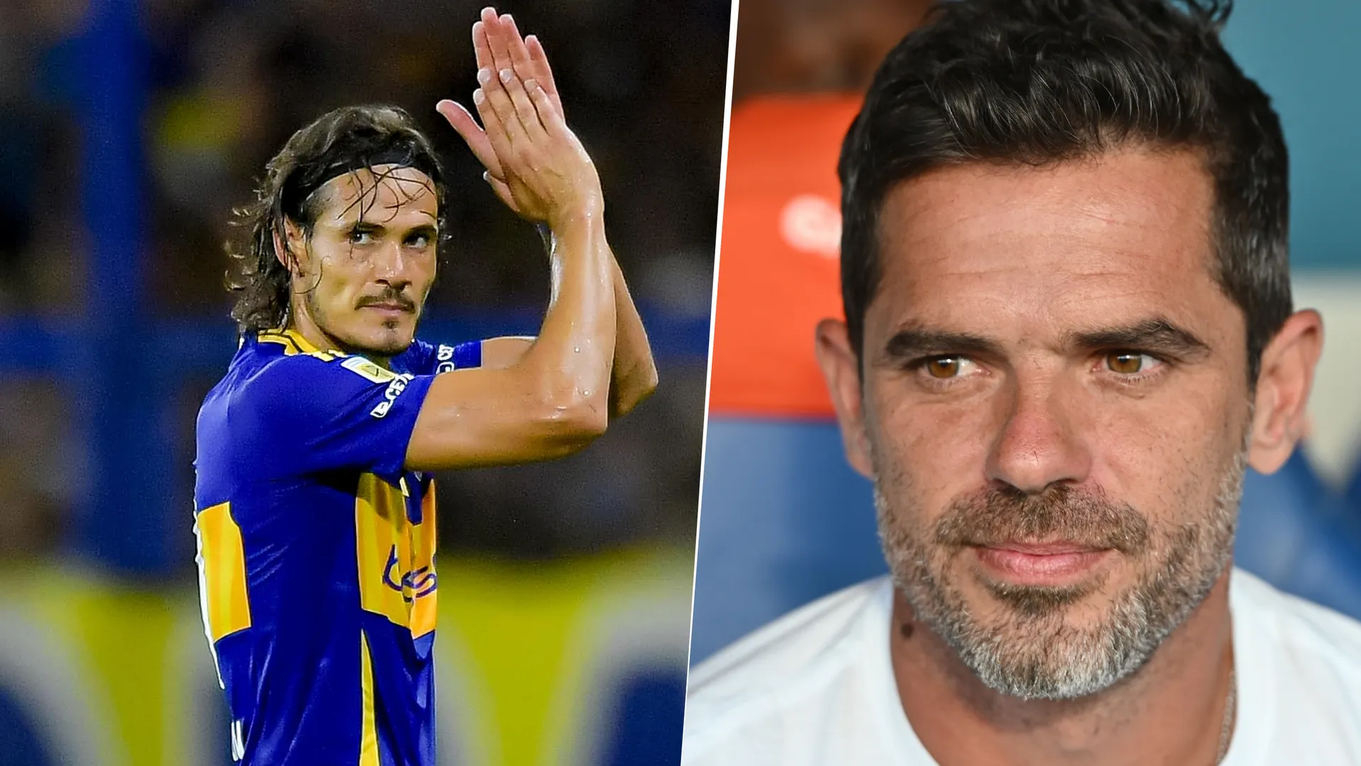 Edinson Cavani y Fernando Gago