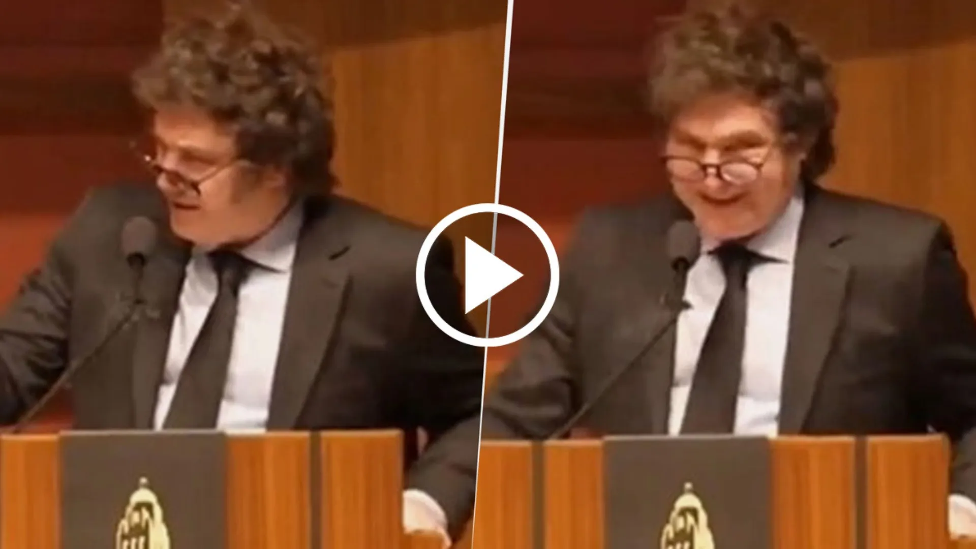 VIDEO | La reacción de Javier Milei que sorprendió al ver una camiseta de Boca en medio de un discurso