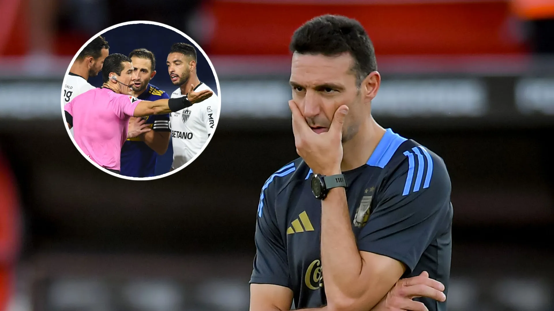 Atento, Scaloni: el árbitro de Argentina vs. Brasil perjudicó a Boca de manera descarada en la Copa Libertadores