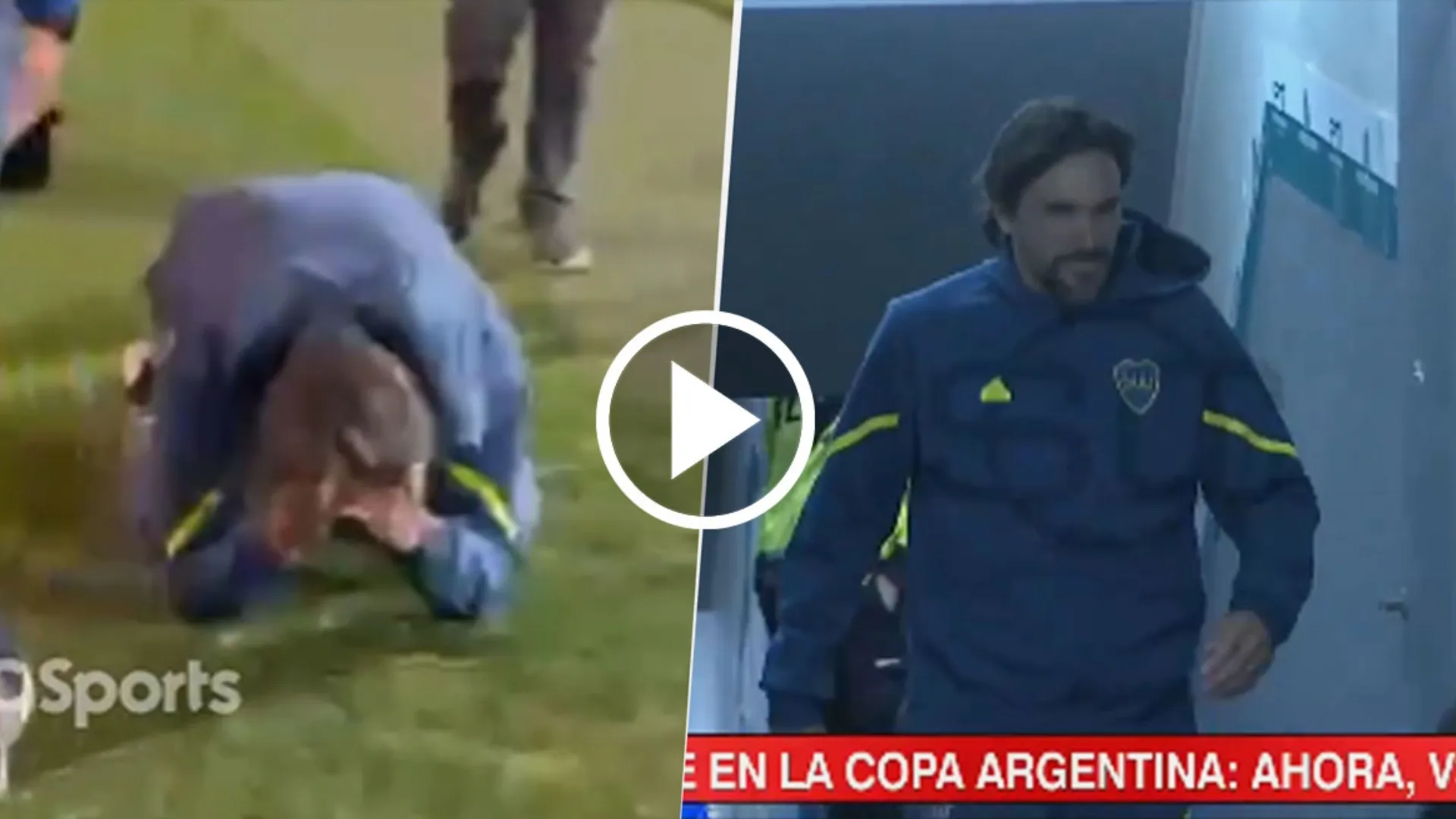 El desahogo de Diego Martínez en su camino al vestuario tras la victoria de Boca