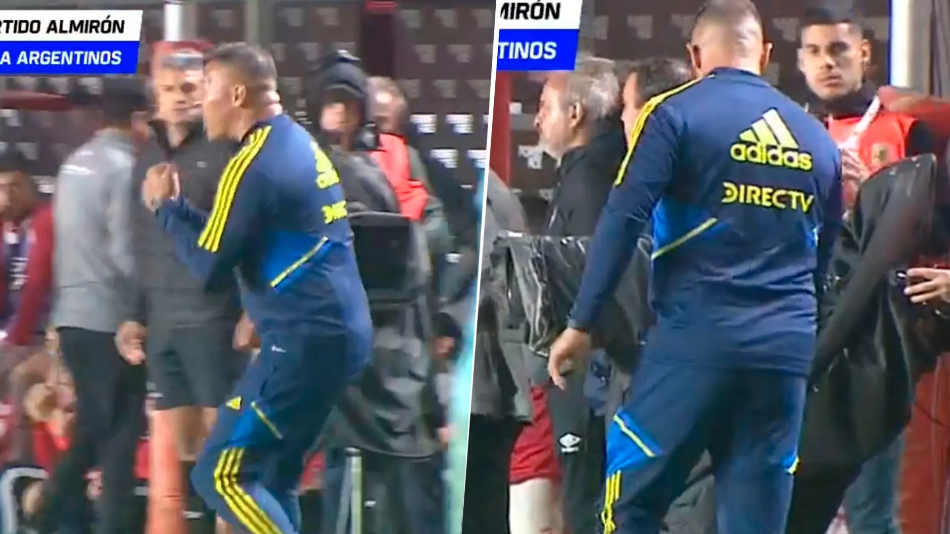 VIDEO | No se vio: el gesto de dos referentes con Almirón en el gol de Boca