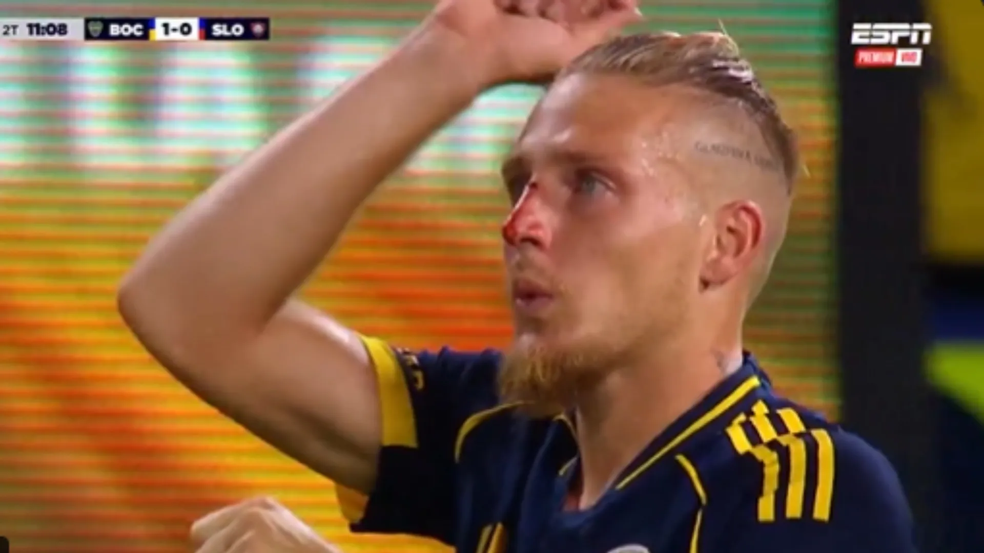 Por qué Santiago Ascacibar festejó con sangre en la cara su gol ante San Lorenzo