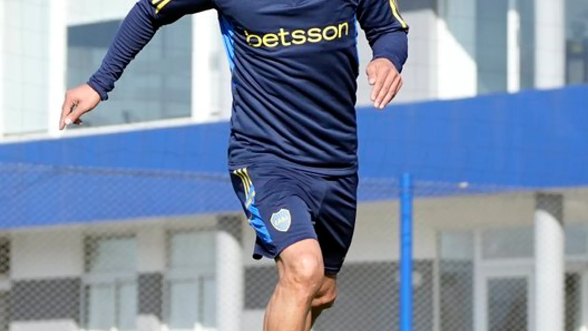 Lucas Janson entrenando en Boca