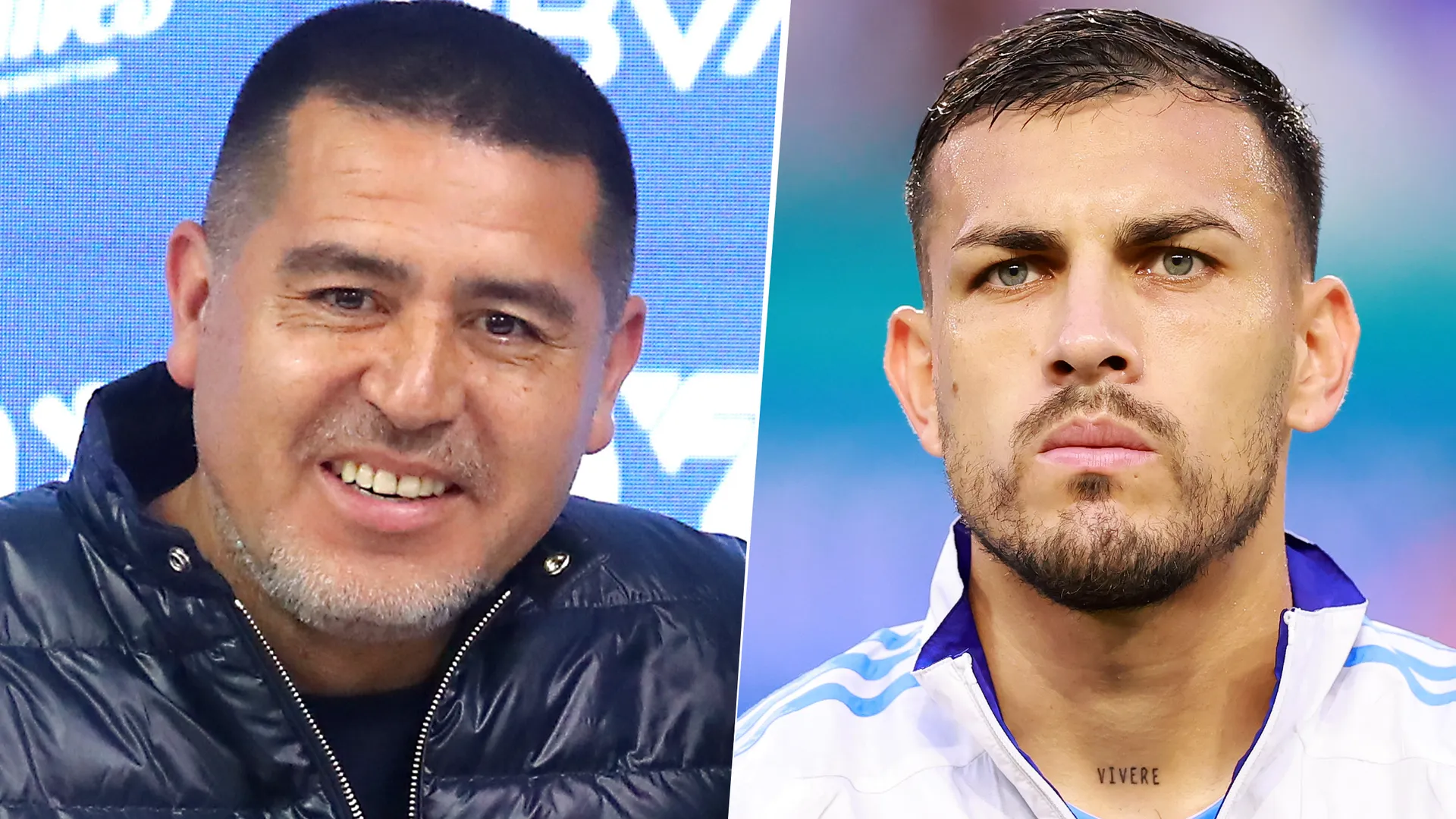 Juan Román Riquelme y Leandro Paredes