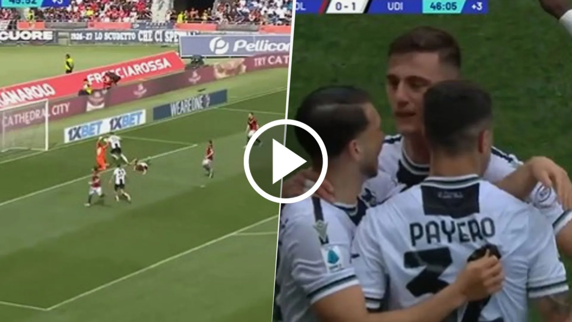 VIDEO | Ex Boca: Martín Payero marcó un gol en el empate de Udinese en la Serie A