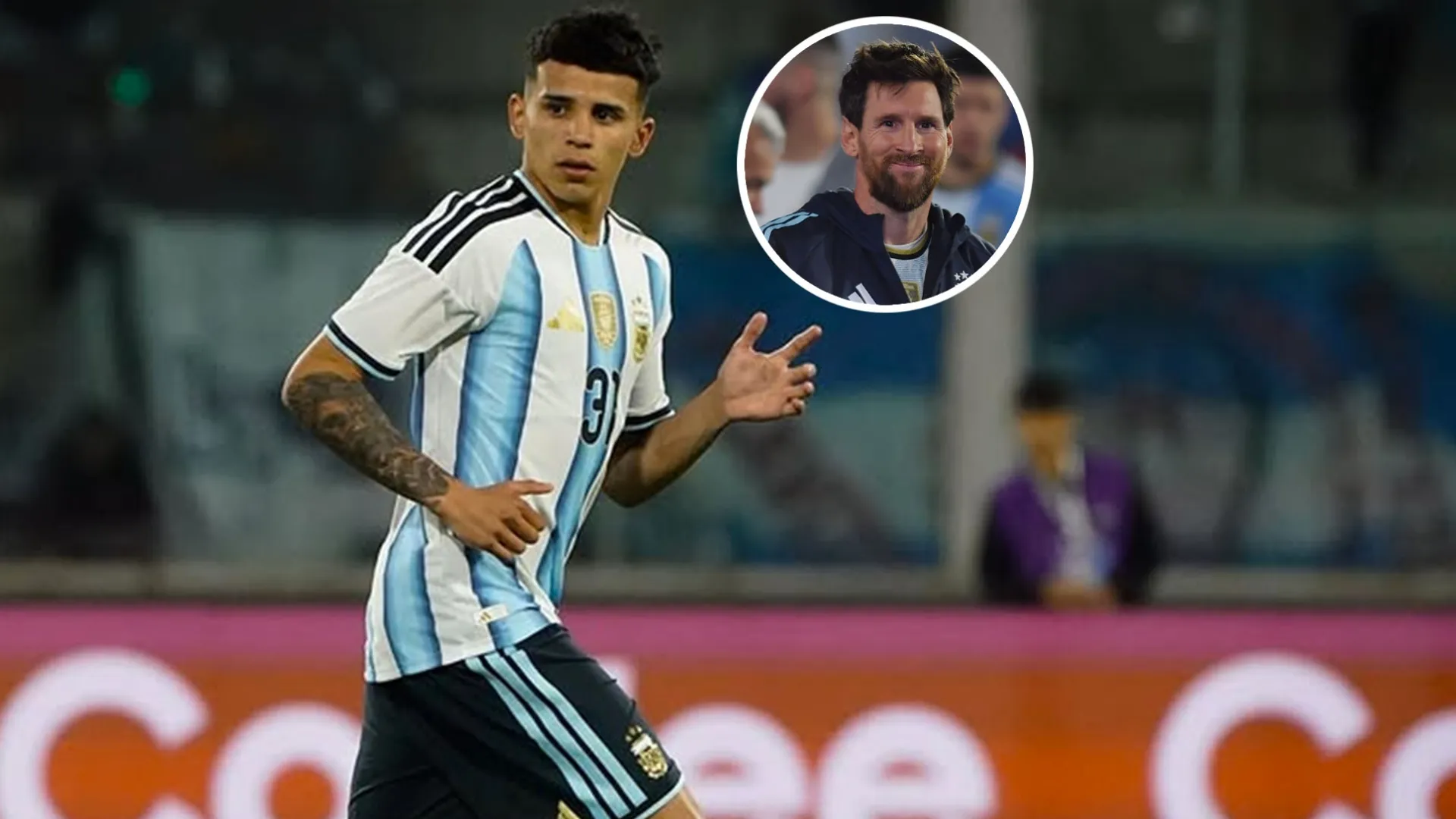Flores y un mensaje para Messi.