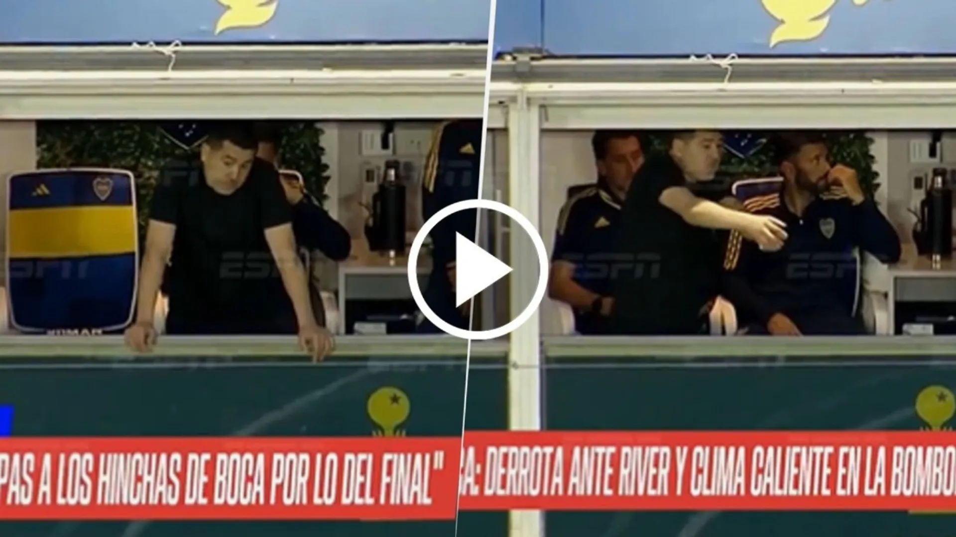 VIDEO | Juan Román Riquelme demostró su enojo en el palco por la derrota de Boca ante River