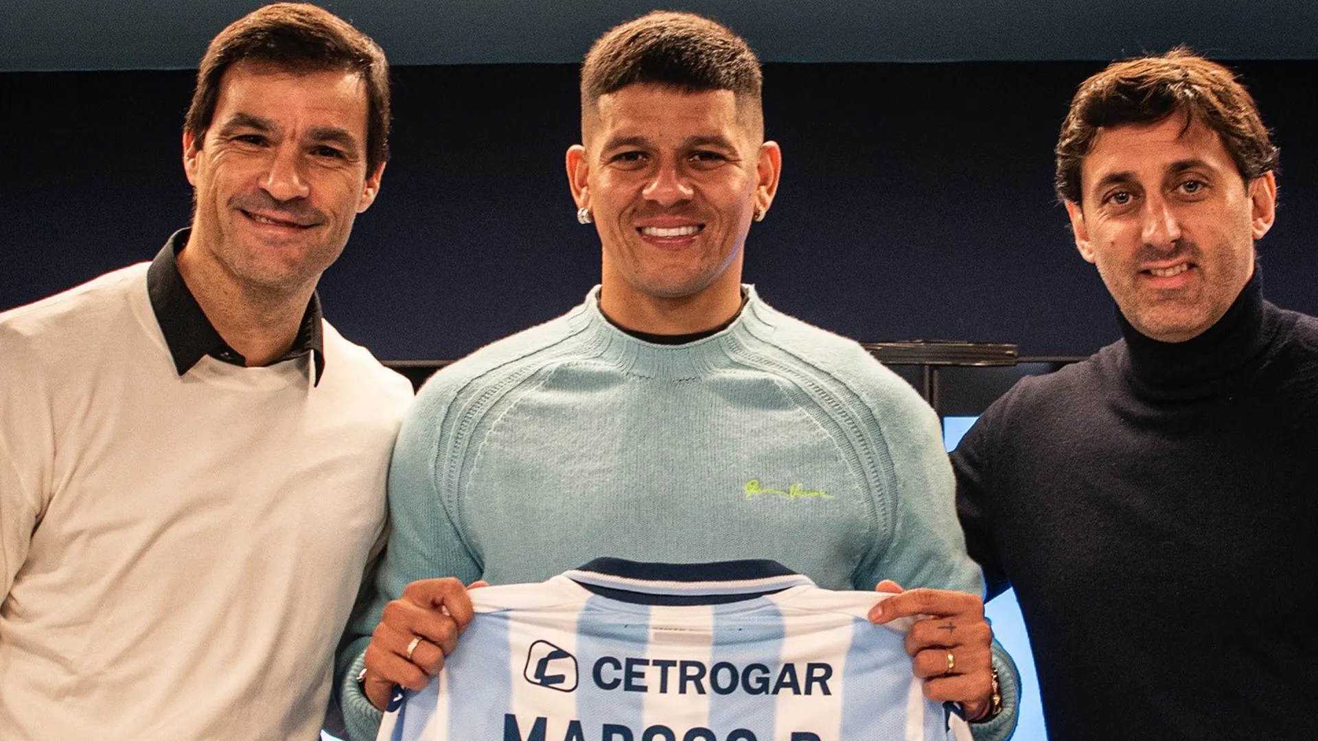 Marcos Rojo fue presentado en Racing