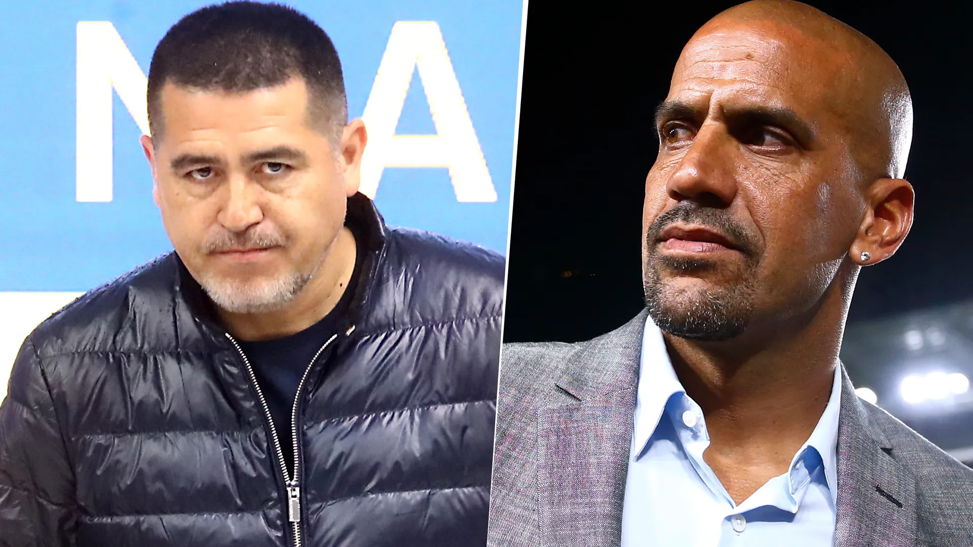 Juan Román Riquelme y Sebastián Verón
