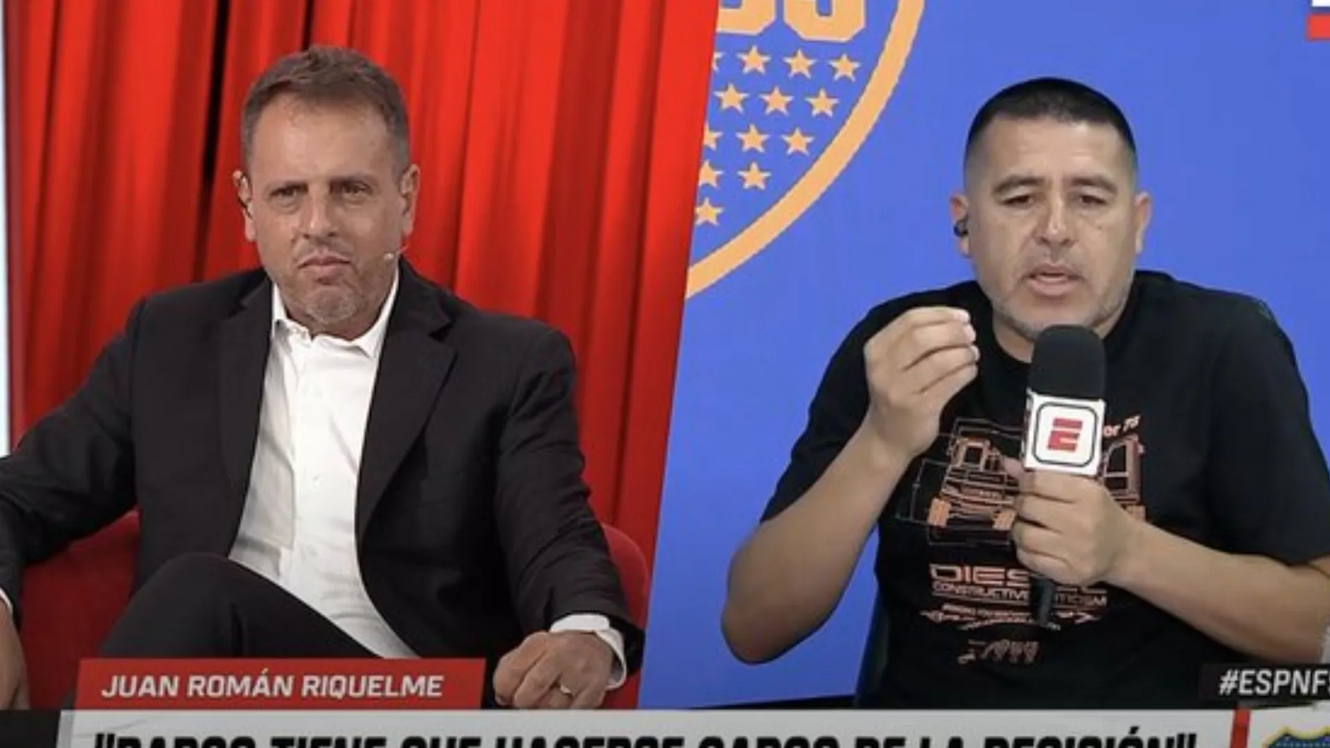 Juan Román Riquelme cruzó a un periodista al aire: "Te estás yendo a cualquier lado"