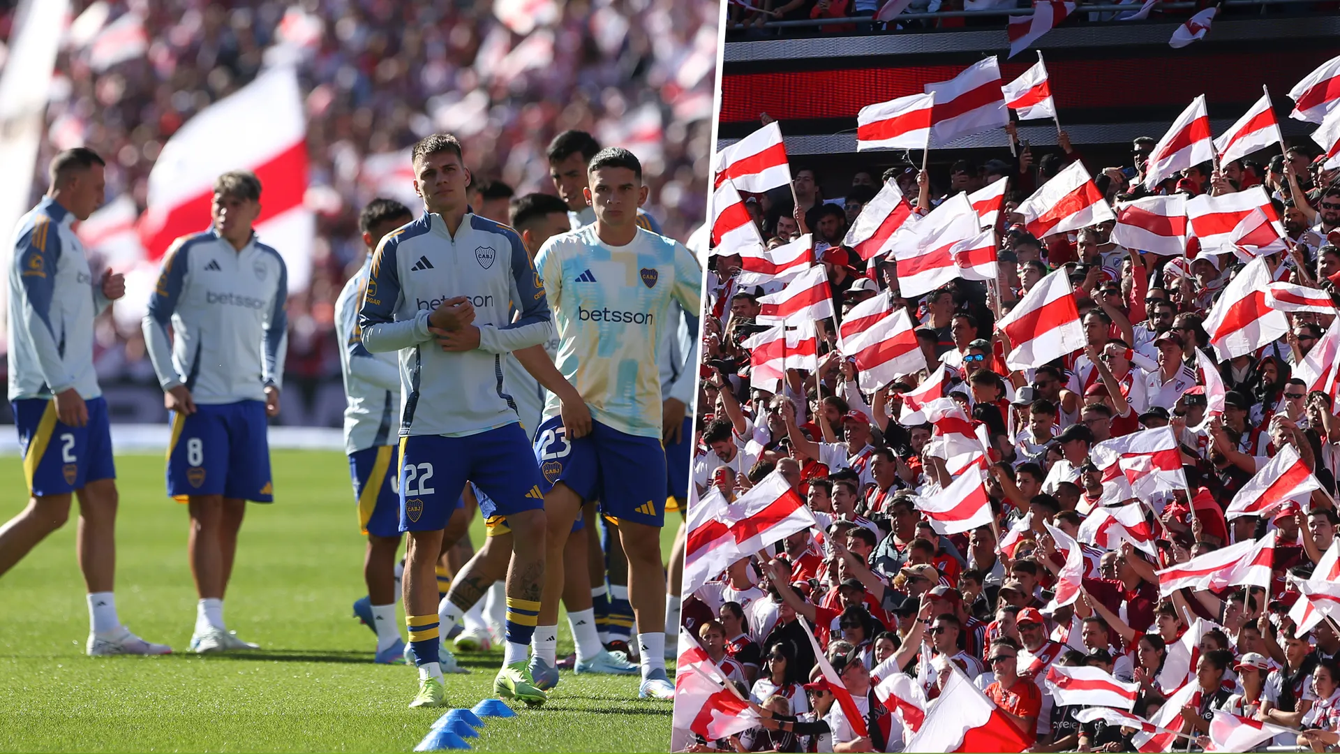 El gesto de Palacios a la hinchada de River y la insólita aparición del escudo de Boca en la pantalla del Monumental