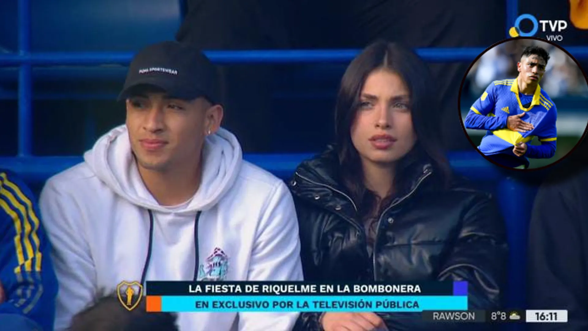 Equi Férnandez junto a su novia
