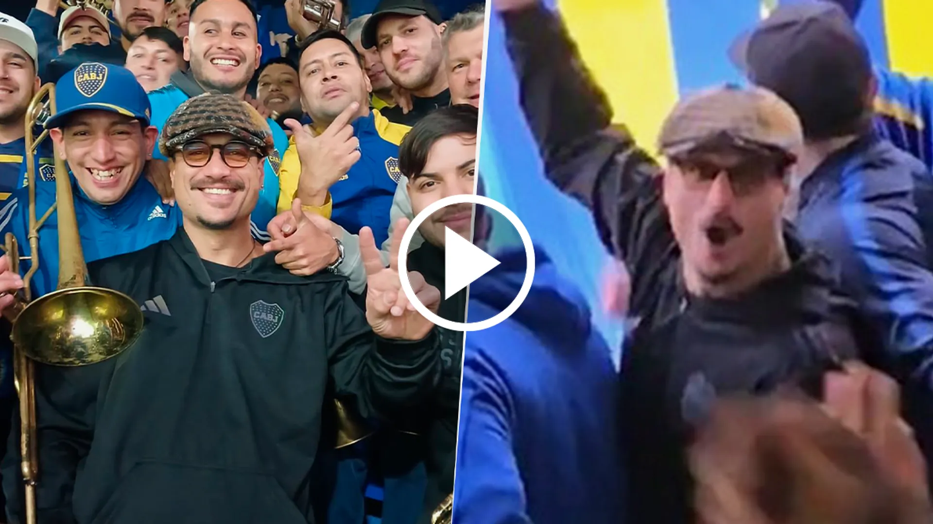 Daniel Osvaldo en La 12 durante el Boca vs. Barracas Central
