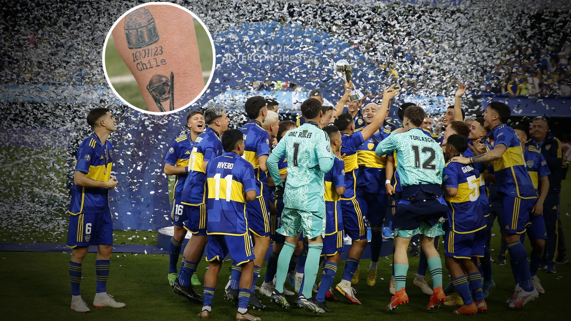 Campeón de América y del mundo en Boca: el tatuaje gigante de Ignacio Rodríguez, del Sub 20