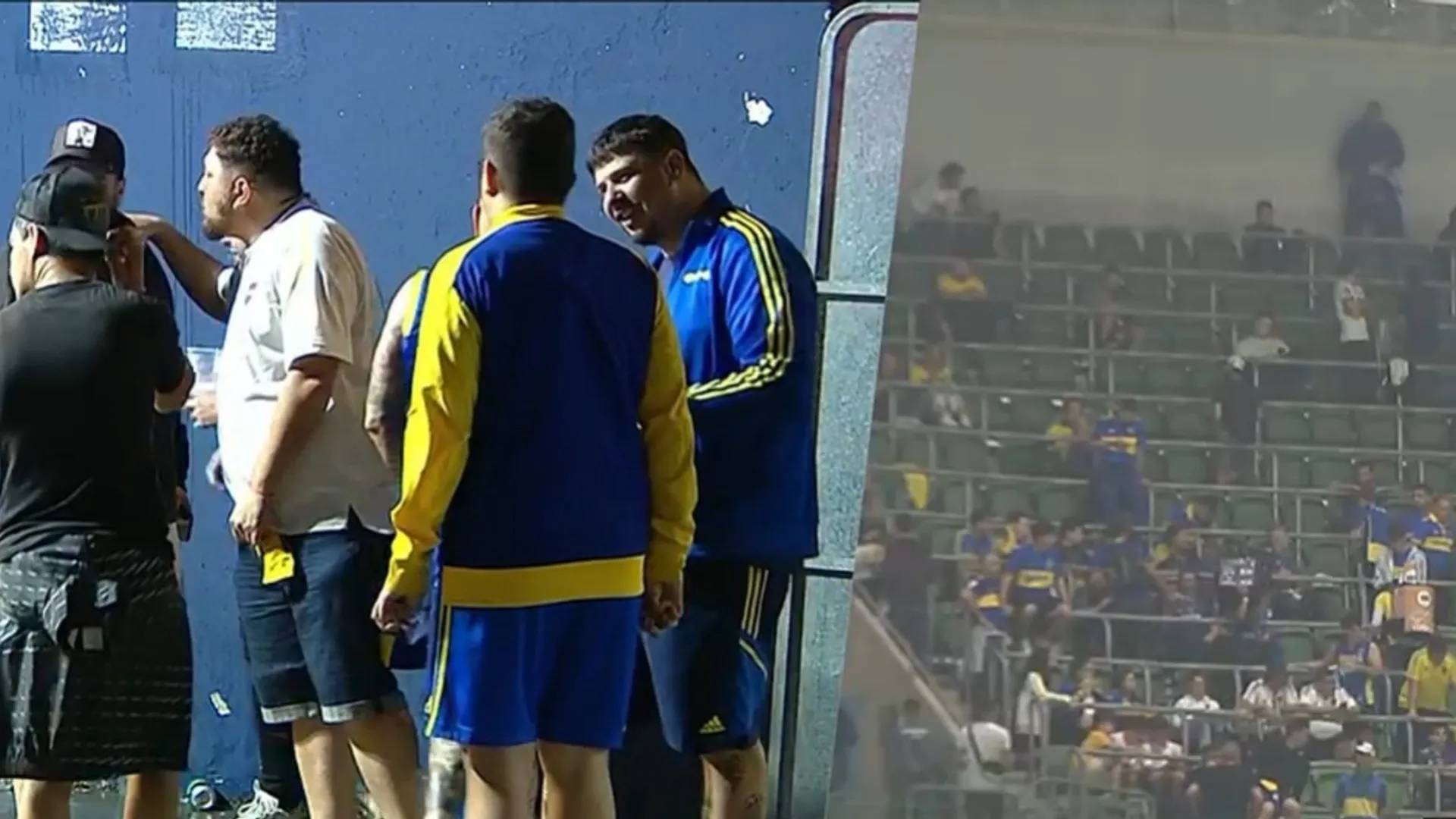 Hinchas de Boca demorados en el estadio de Palmieras (Allianz Parque)