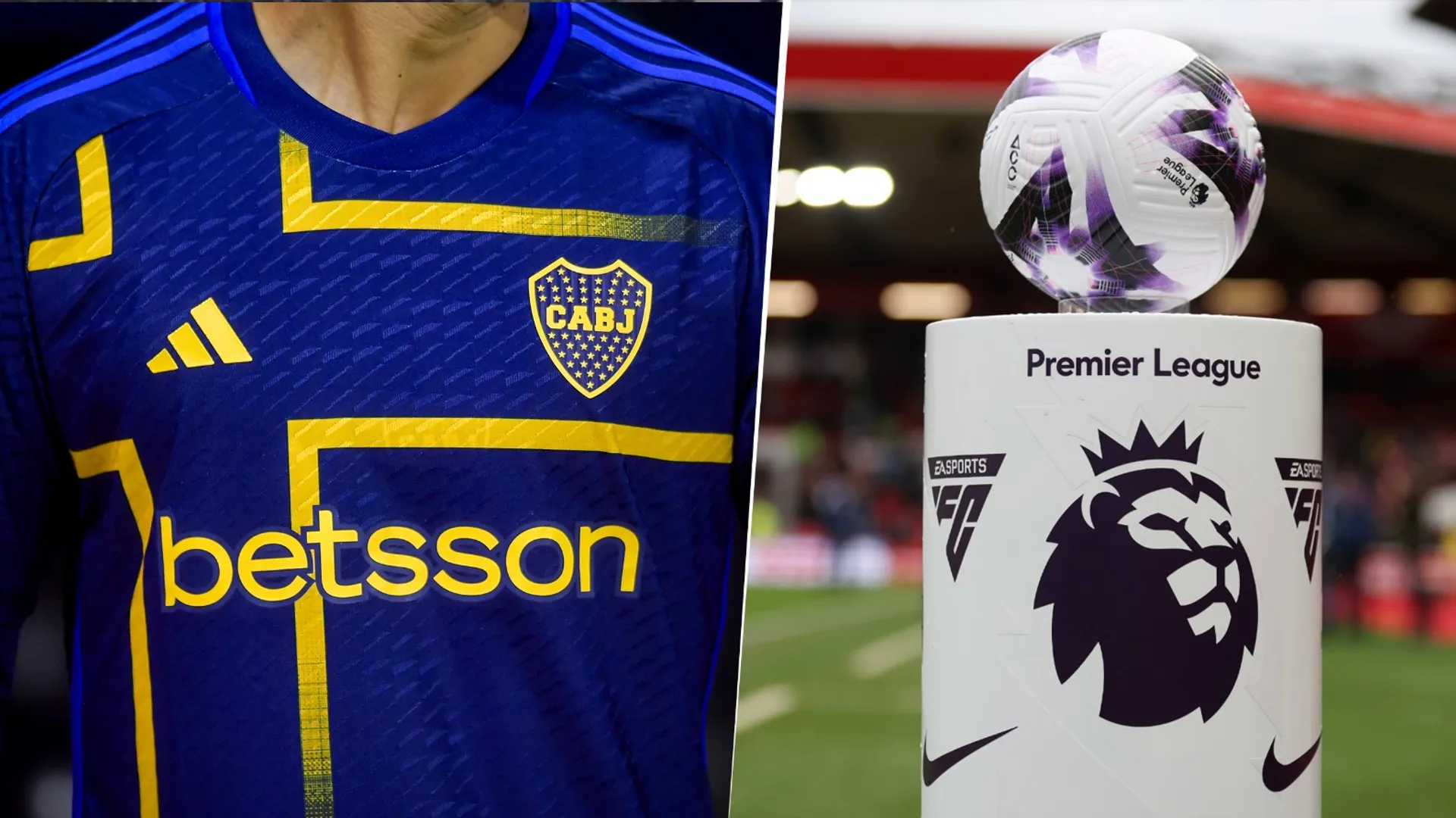 El escudo y la camiseta de Boca su jugaría en la Premier League