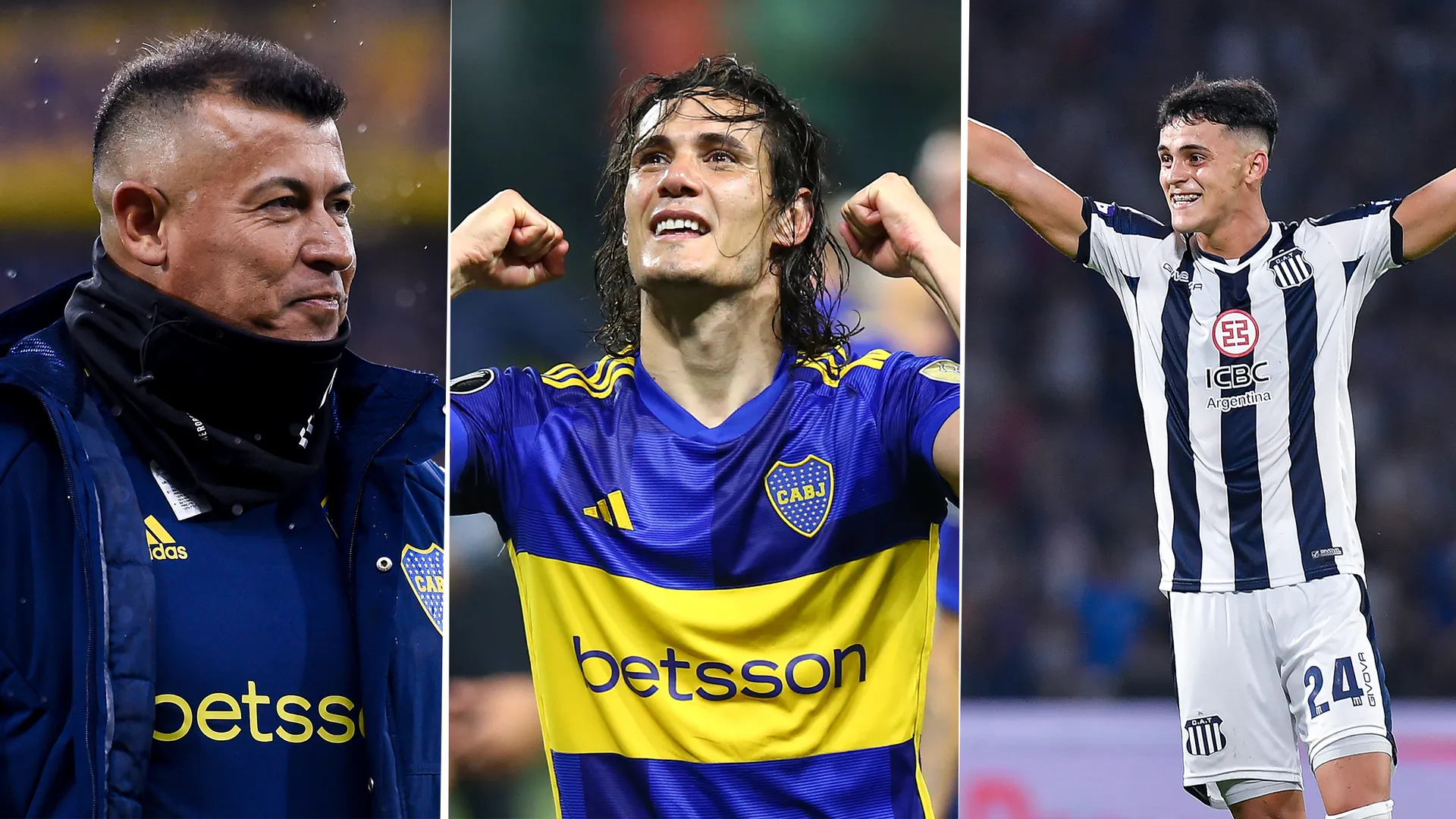 Jorge Almirón y Edinson Cavani en Boca