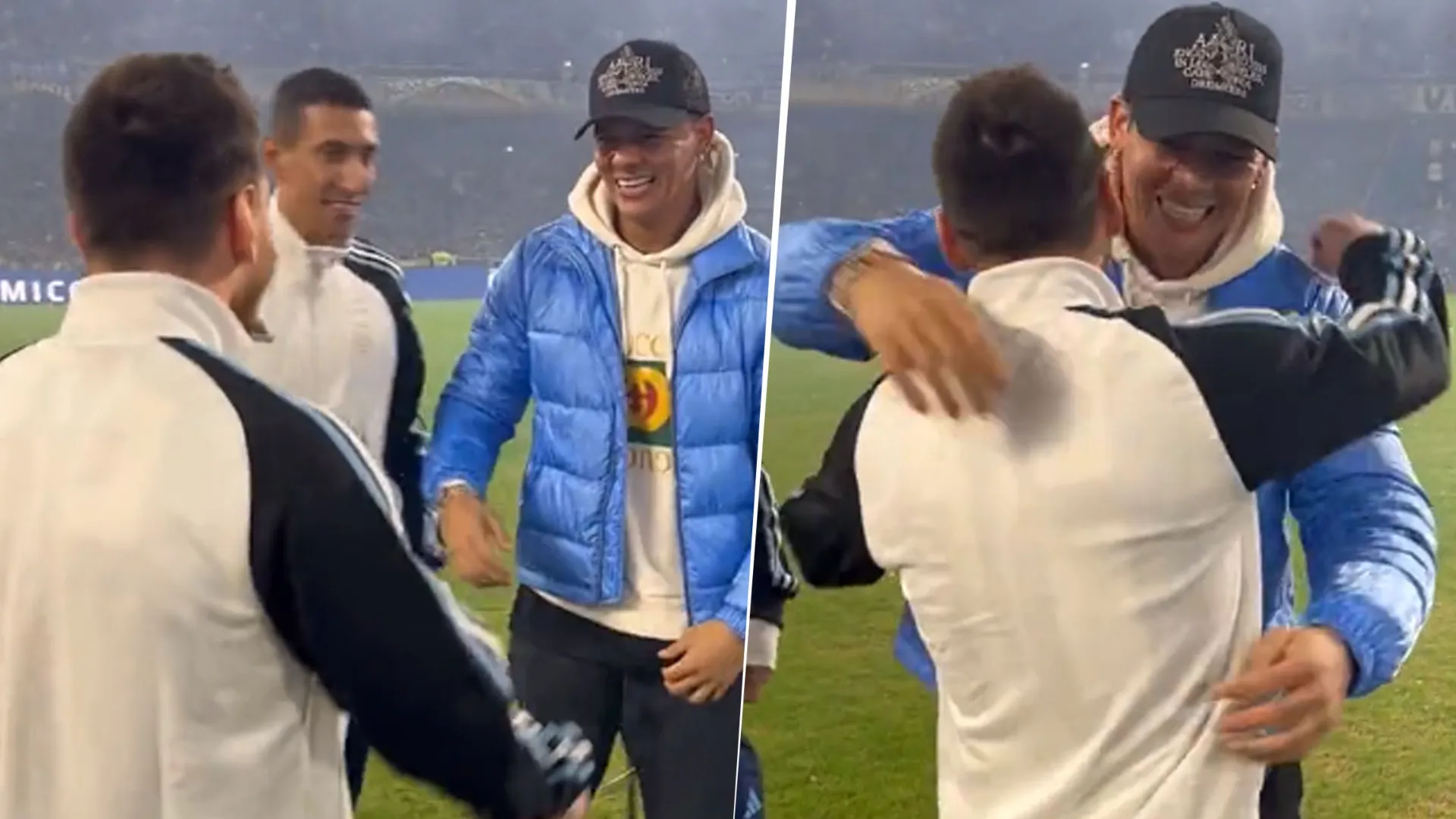 VIDEO | No se vio: así fue el encuentro entre Rojo y Messi en la despedida de Riquelme