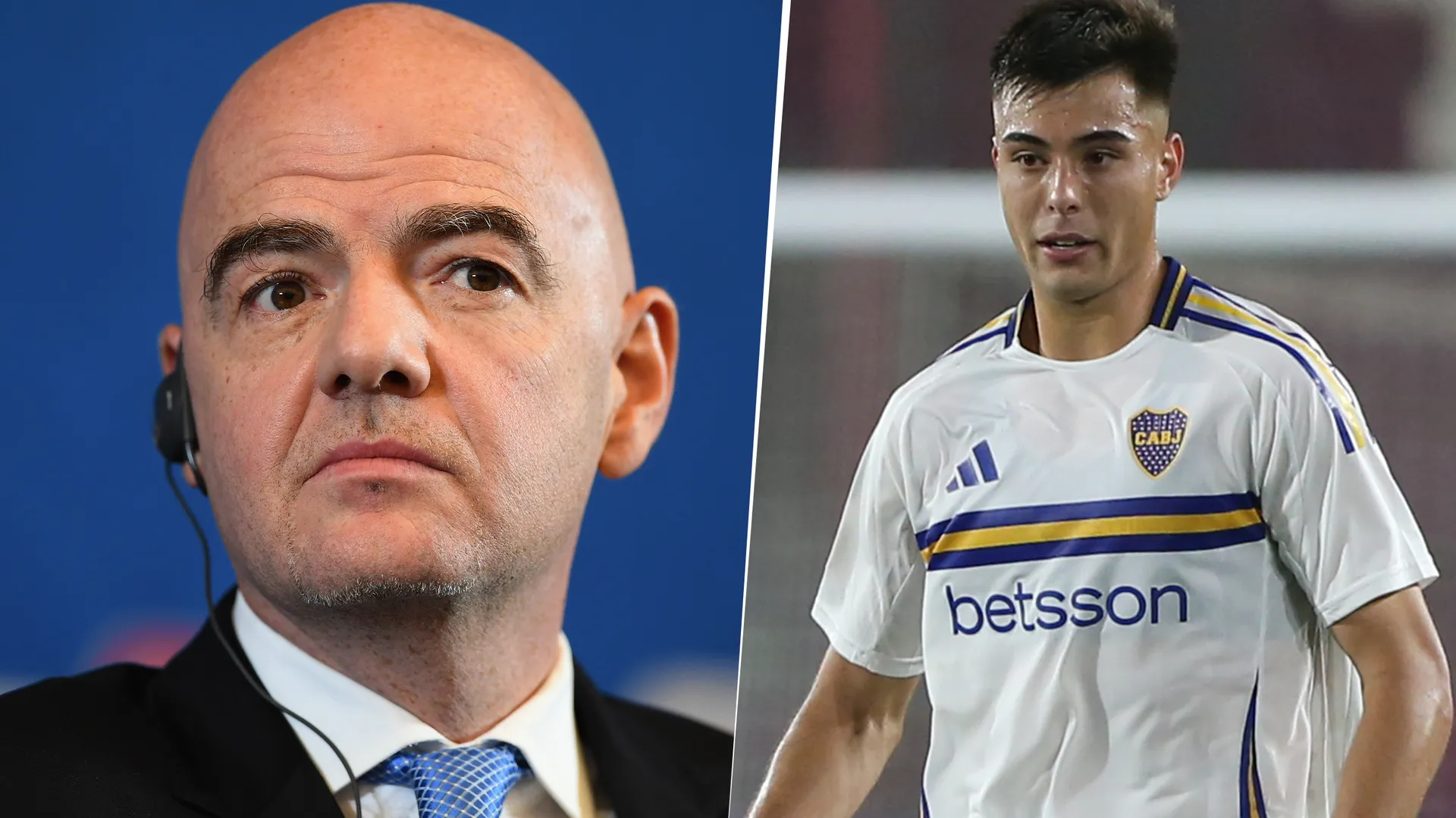 Gianni Infantino y Aaron Anselmino