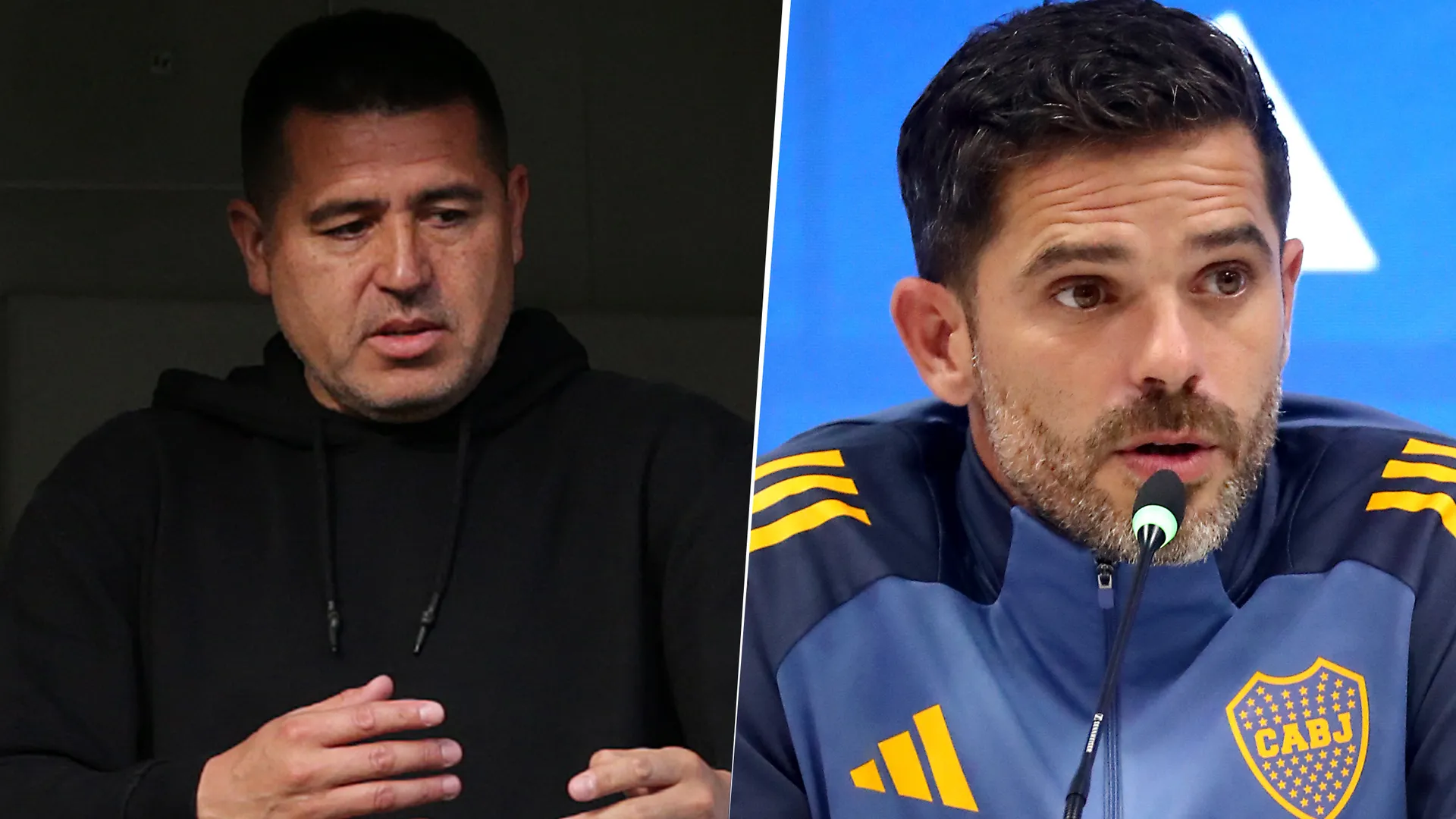 Juan Román Riquelme y Fernando Gago en Boca