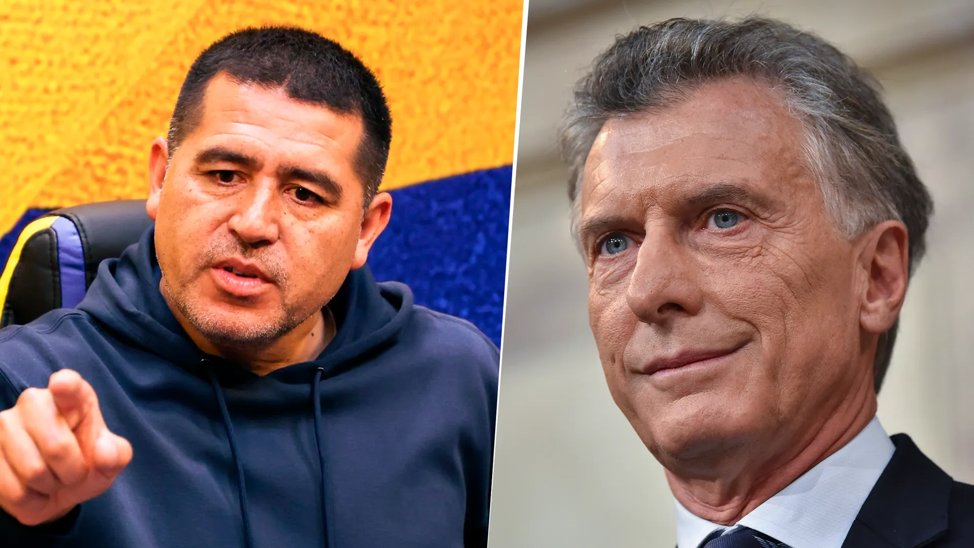 Juan Román Riquelme y Mauricio Macri