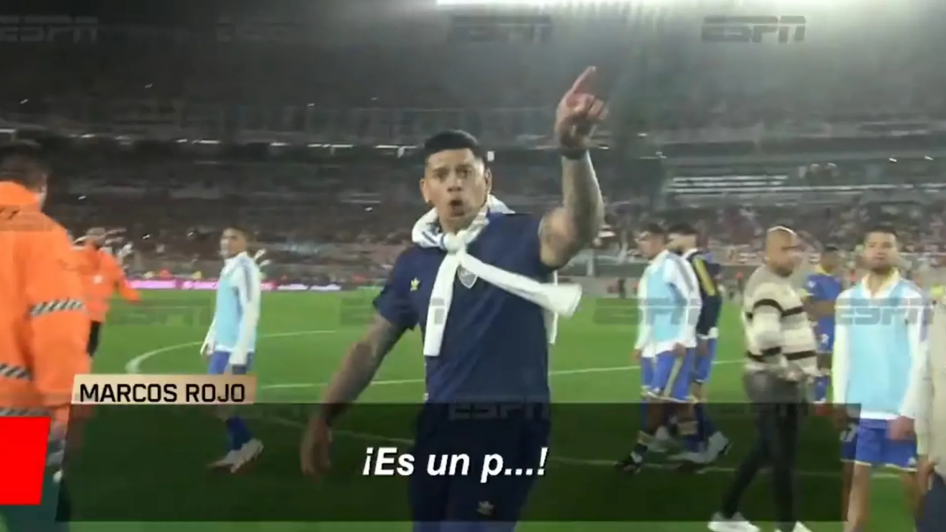 VIDEO | "Es un p...": la furia de Marcos Rojo en el medio de la pelea entre Boca y River