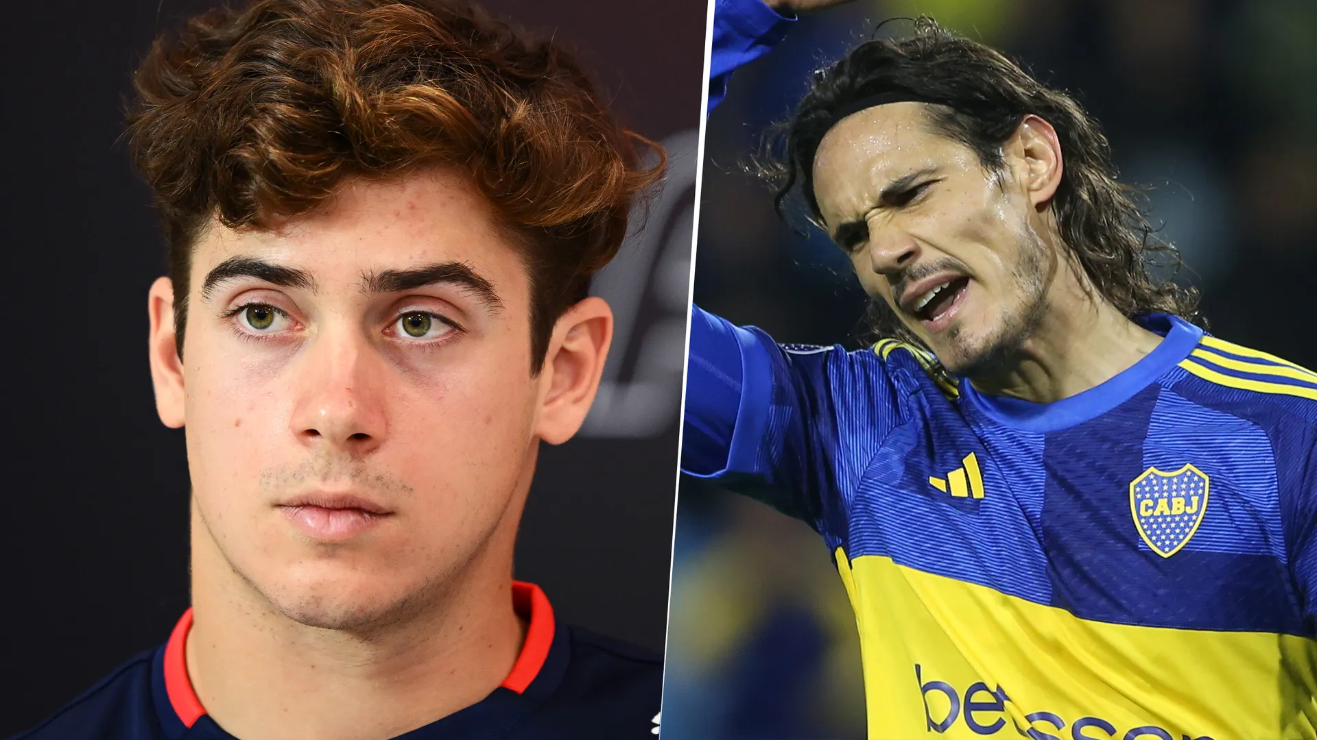 El palito de Franco Colapinto a Edinson Cavani