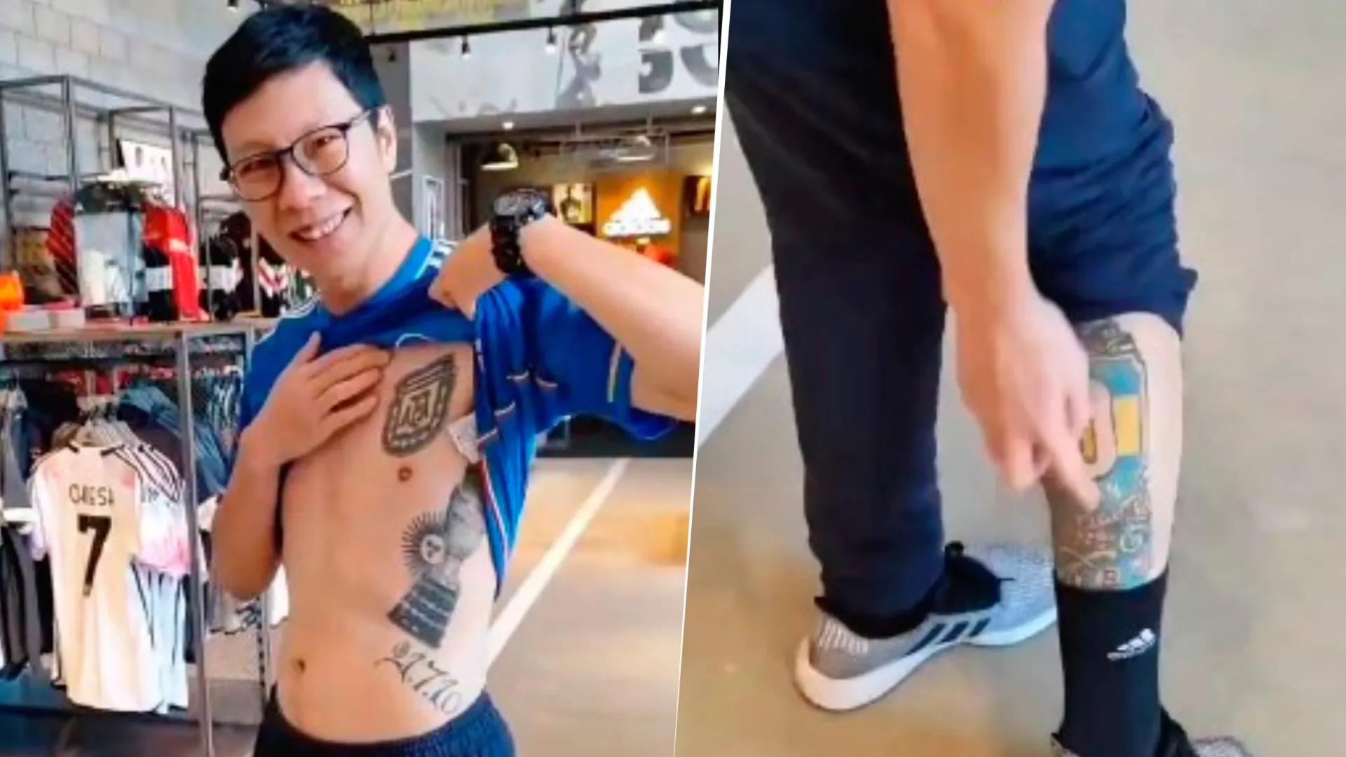 VIDEO | La increíble historia del chino que no habla español ni inglés pero tiene tatuajes de Boca y Argentina