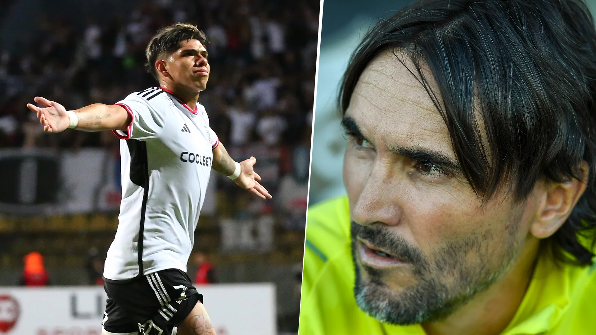 Carlos Palacios, delantero de Colo Colo, y Diego Martínez, DT de Boca