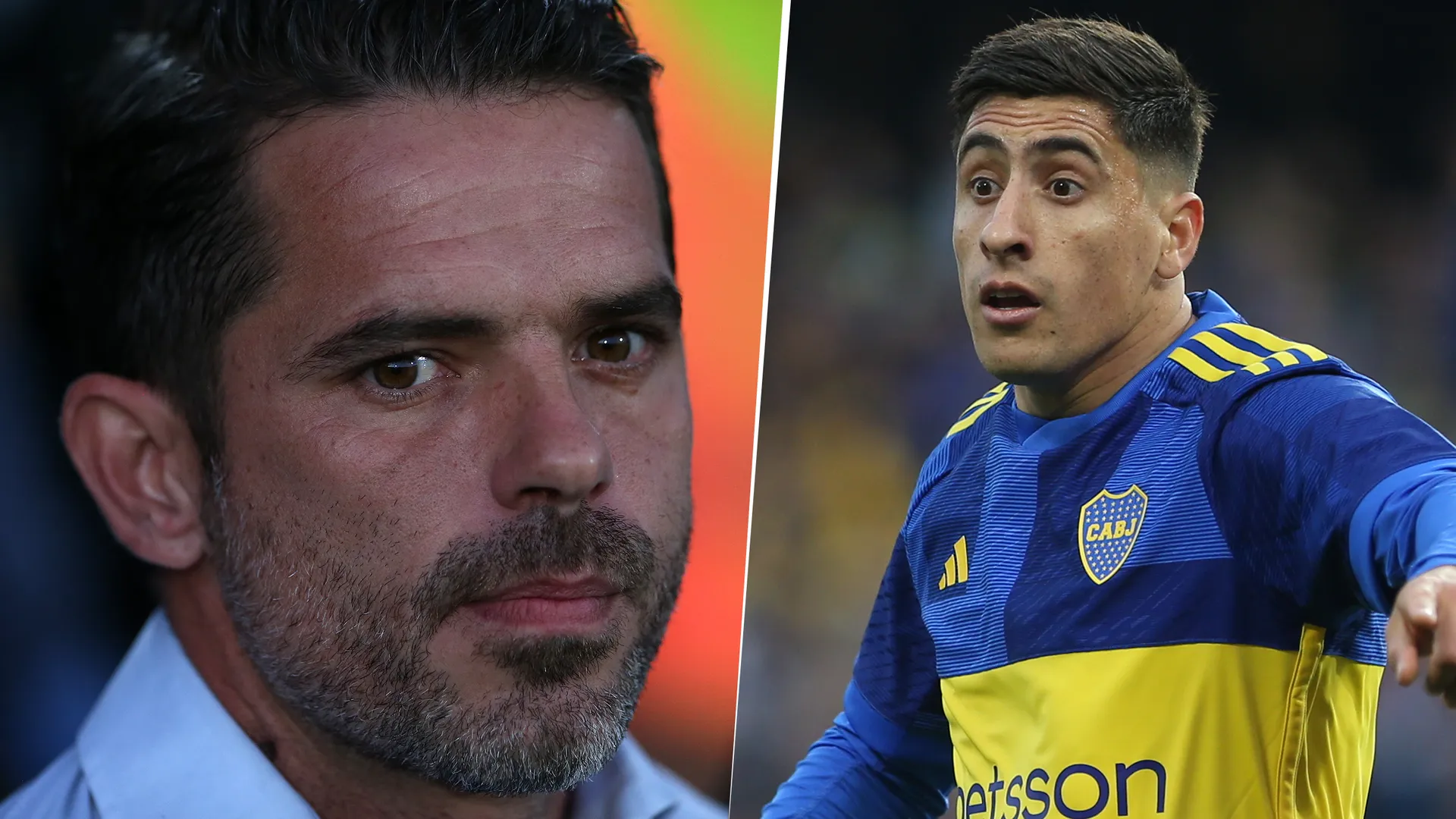 Fernando Gago y Miguel Merentiel en Boca