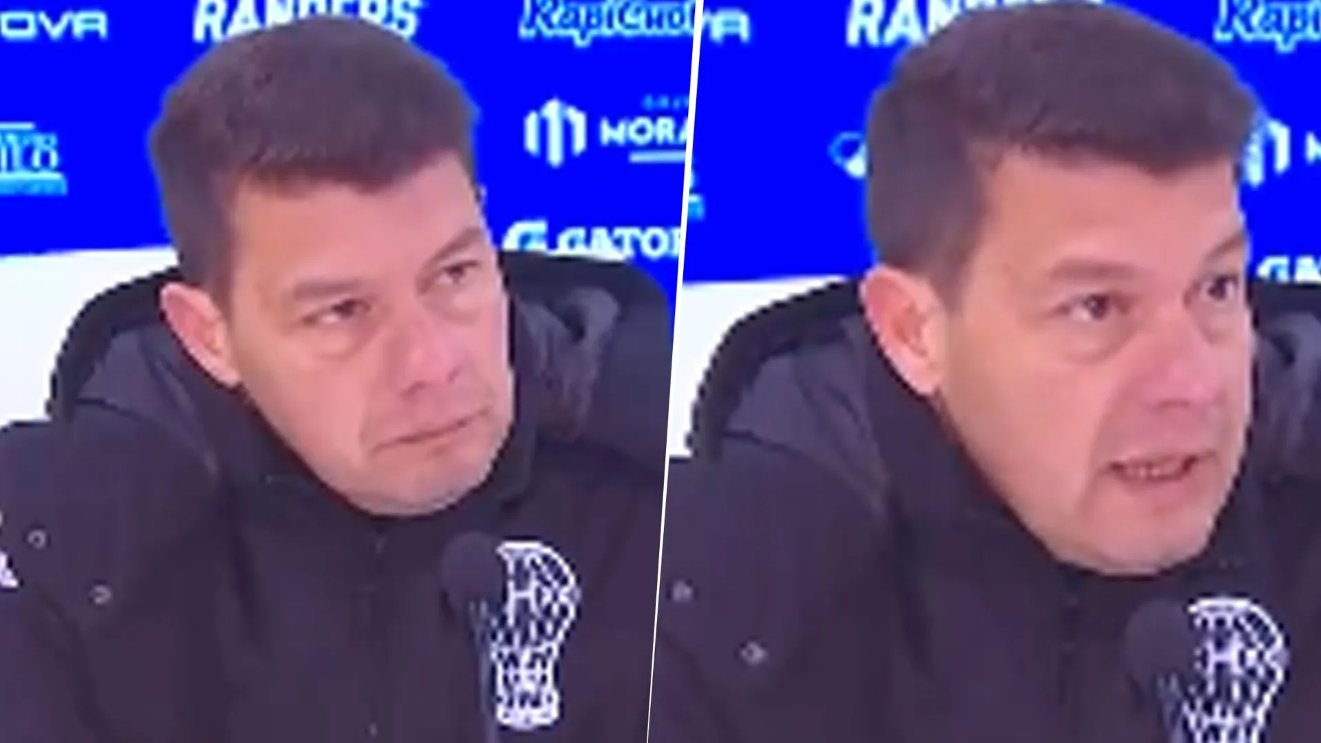 VIDEO | Battaglia se cruzó con un periodista: "¿Querés que esté pateando la mesa?"