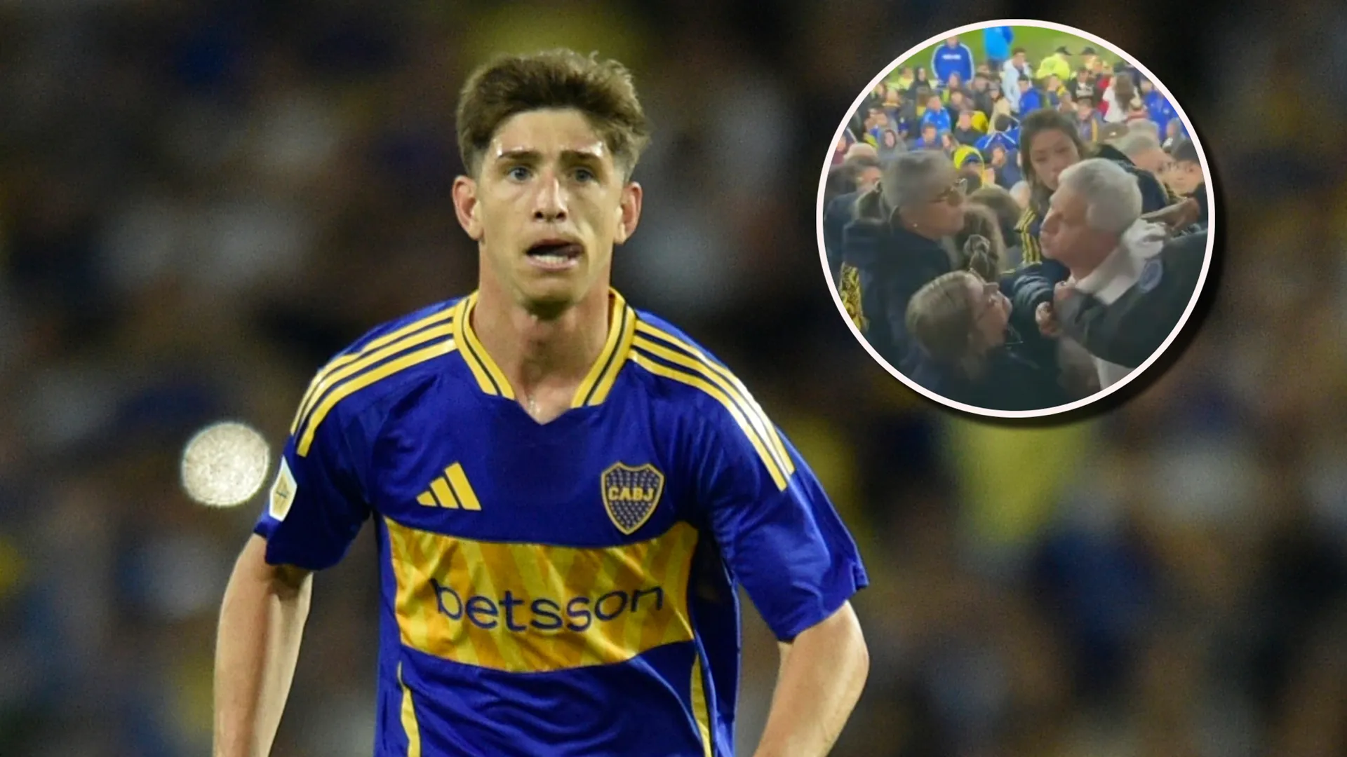 El padre de Belmonte discutió con hinchas de Boca en la tribuna