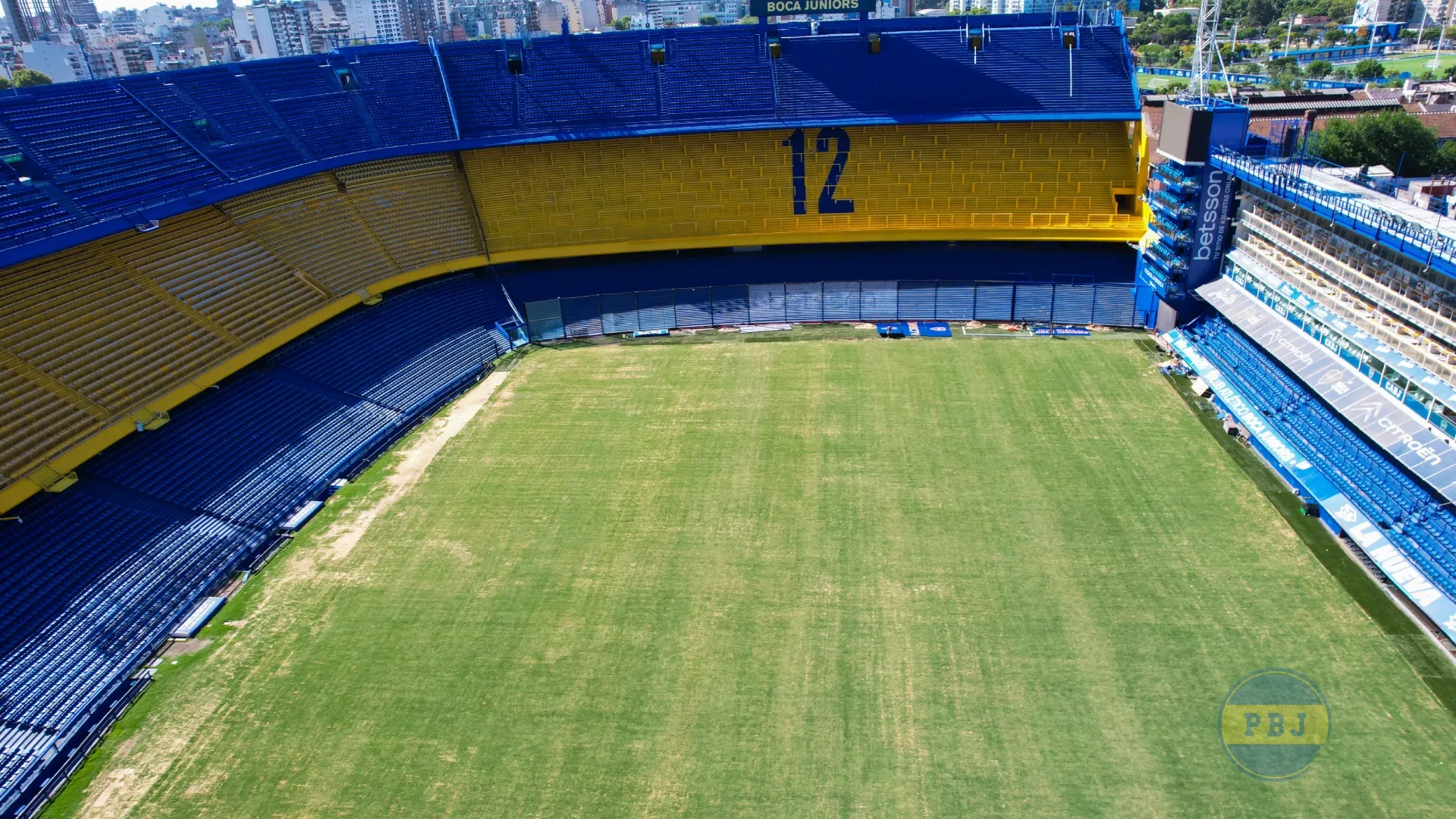 FOTOS | Así está el campo de juego de La Bombonera, a casi 10 días del primer partido de local