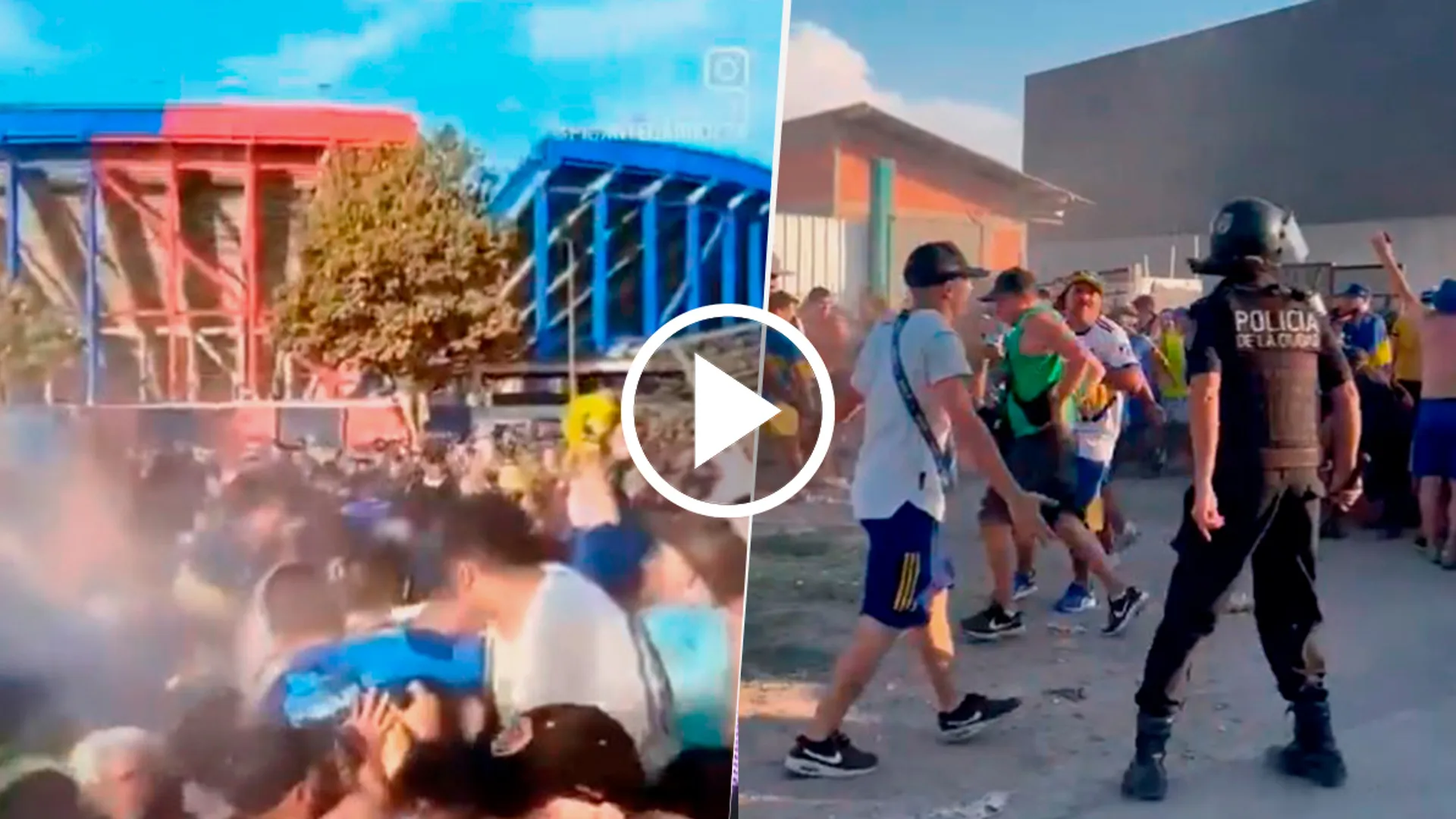 VIDEO | Incidentes entre hinchas de Boca y la policía antes del partido con Sarmiento