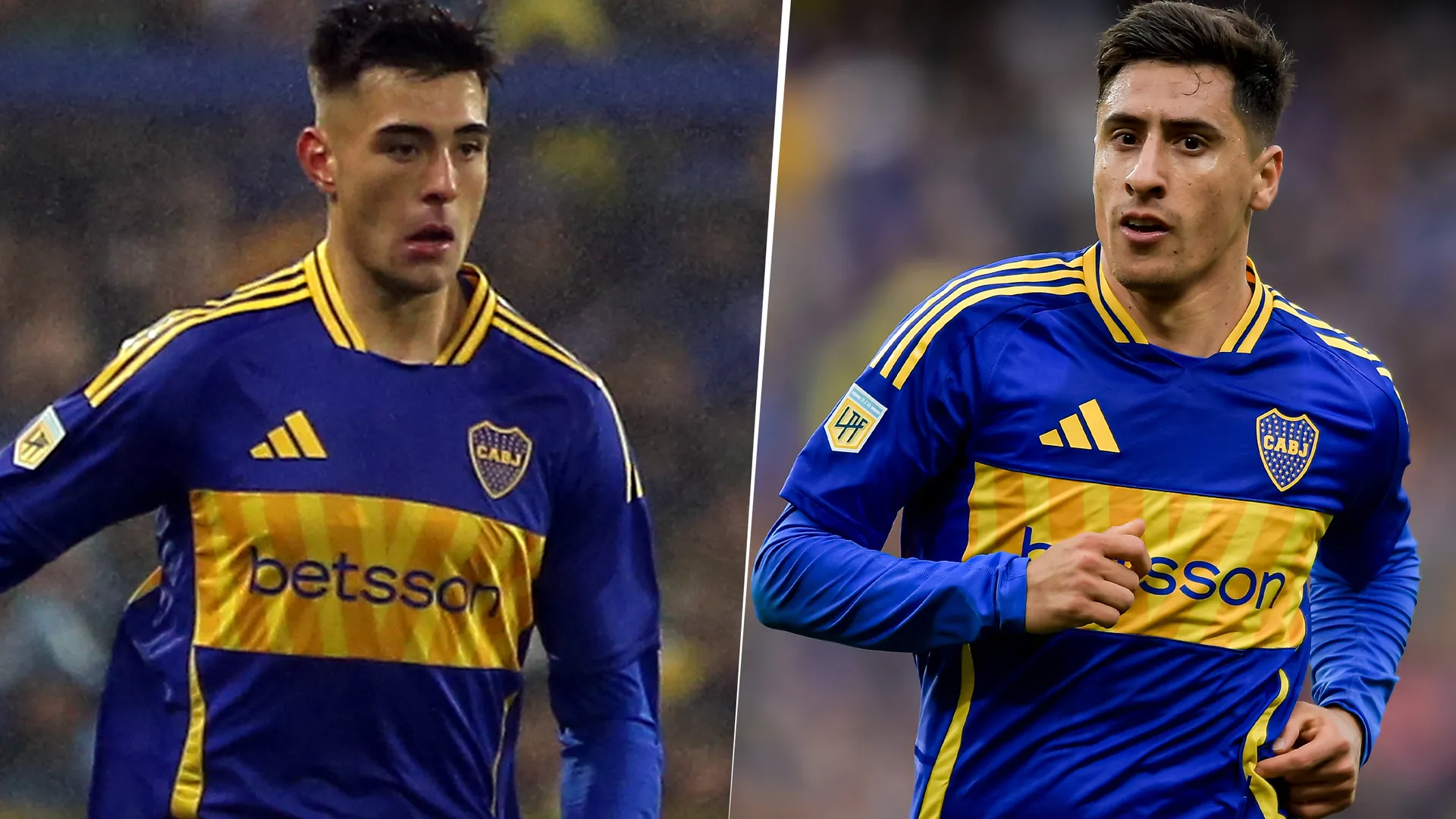 Aaron Anselmino y Miguel Merentiel en Boca