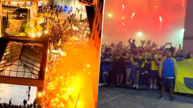 Los videos de la masiva caravana de hinchas de Boca rumbo al hotel donde concentra el plantel