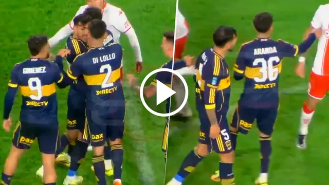 Paredes tuvo un minuto de furia contra los jugadores de Huracán y hasta terminó enojándose con Milton Giménez