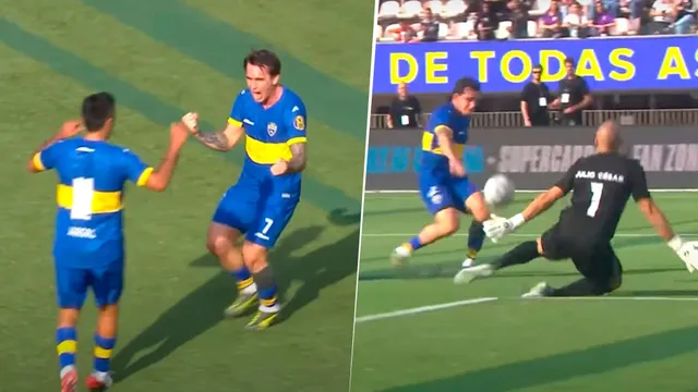 La picó: el golazo de Mouche en el Boca-Corinthians de Leyendas