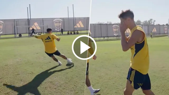 El golazo de Paredes en la práctica de Boca y la reacción viral de Ander Herrera: “Mamita qué…”