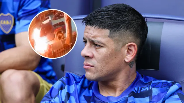 Un encapuchado incendió una camioneta de Marcos Rojo tasada en 100 millones: el video