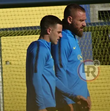 Nández y De Rossi durante un entrenamiento de Boca en 2019