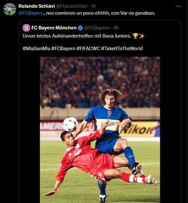 Schiavi no perdonó y le respondió al Bayern Múnich.