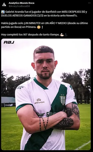 Aranda fue titular. (Captura)