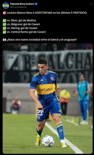 El gran dato de Blanco en Boca. 