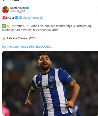 Alan Varela, buscado por varios equipos de Europa. 