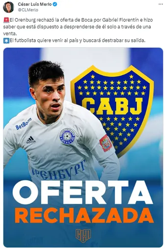 El elenco ruso no aceptó la oferta de Boca. (Captura)