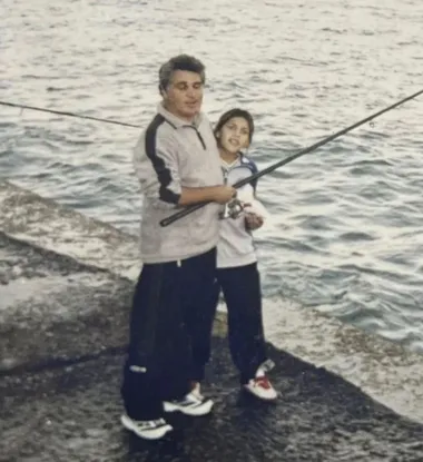 Nania junto a Paredes en vacaciones.