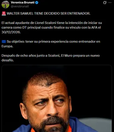 Samuel deja la Selección Argentina. (Captura)