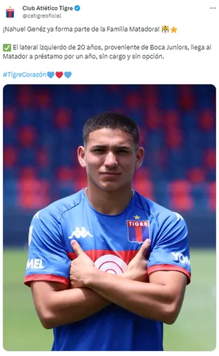 Nahuel Genez es nuevo jugador de Tigre. (Captura)