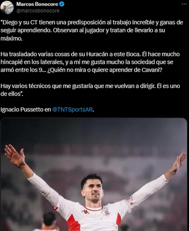Pussetto elogió a Diego Martínez.